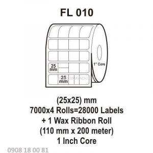 Giấy in mã vạch Fasson 25x25mm Giấy in mã vạch Fasson 25x25mm