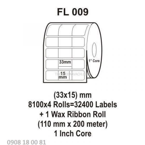 Giấy in mã vạch Fasson 33x15mm