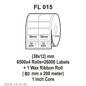 Giấy in mã vạch Fasson 38x12mm Giấy in mã vạch Fasson 38x12mm