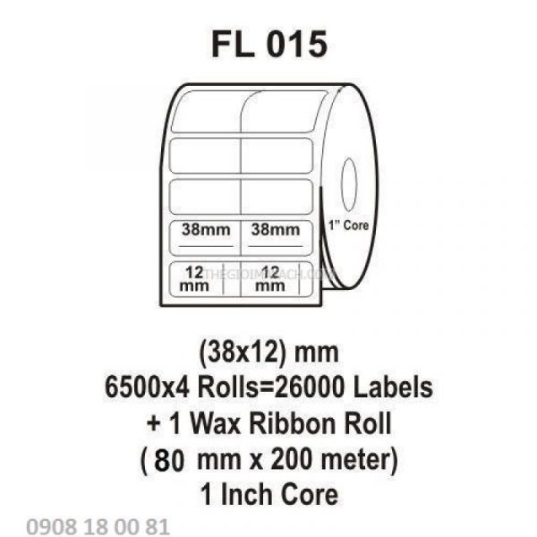 Giấy in mã vạch Fasson 38x12mm