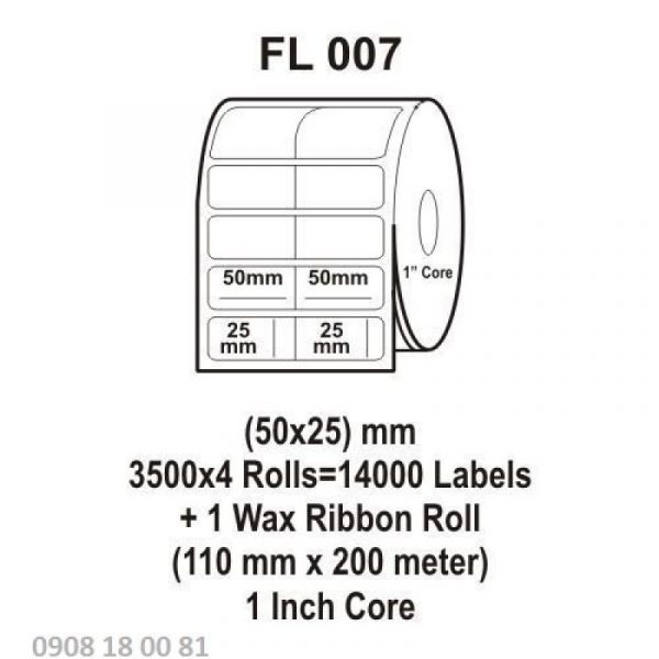 Giấy in mã vạch Fasson 50x25