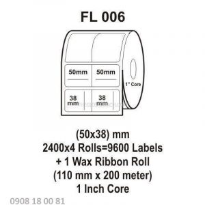 Giấy in mã vạch Fasson 50x38mm Giấy in mã vạch Fasson 50x38mm