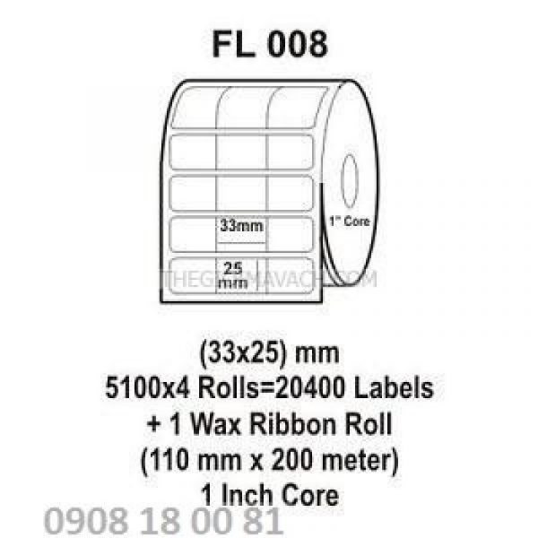 Giấy in mã vạch Fasson 35x22mm