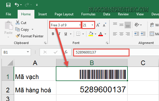 Cách in mã vạch bằng excel đơn giản nhất