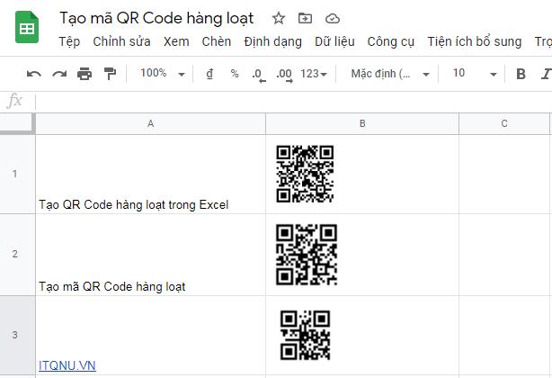 Hướng dẫn tạo QR code bằng Excel hàng loạt một nhanh chóng