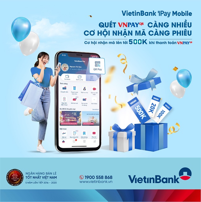 Mã giảm giá QR PAY Vietinbank - Nhận ngay quà khủng về tay